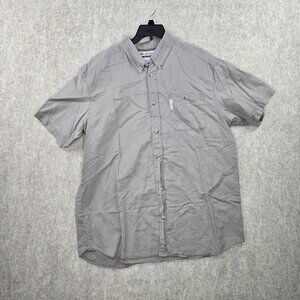Columbia Sportswear Mens XL Short Sleeve Gray Button-Down Shirt